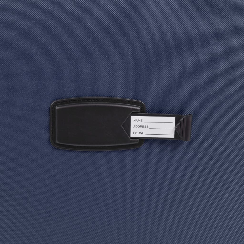 3 Piece Soft Case Trolley Set Navy Blue