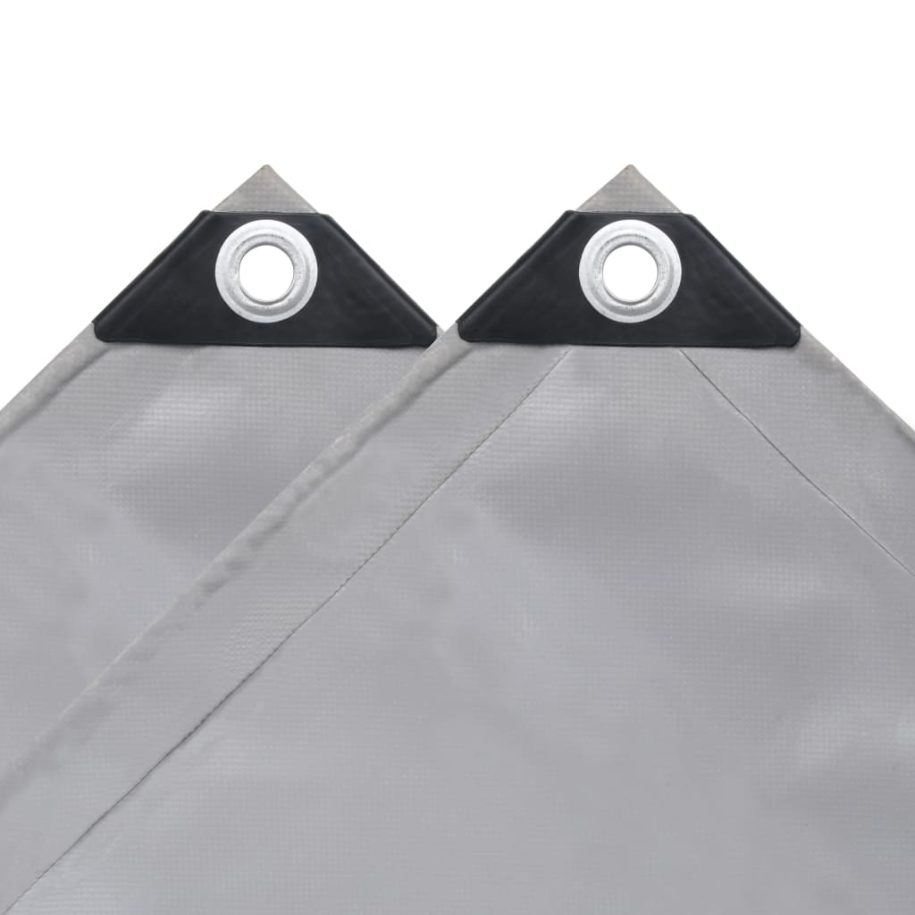Tarpaulins Grey 4 x 6 m Canvas with PVC Coating