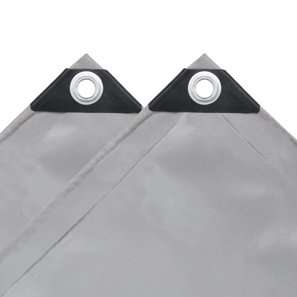 Tarpaulins Grey 4 x 8 m Canvas with PVC Coating