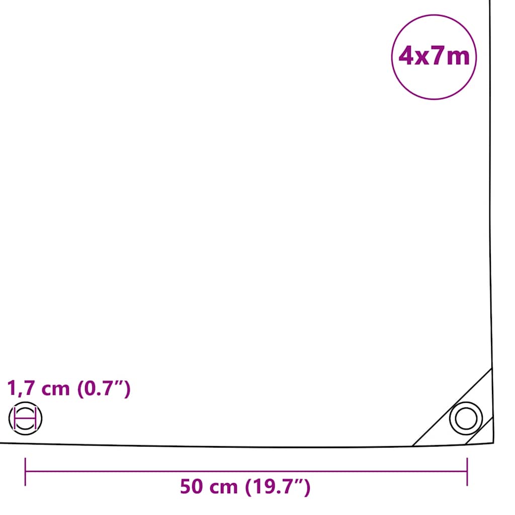 Tarpaulins Green 4 x 7 m Canvas with PVC Coating