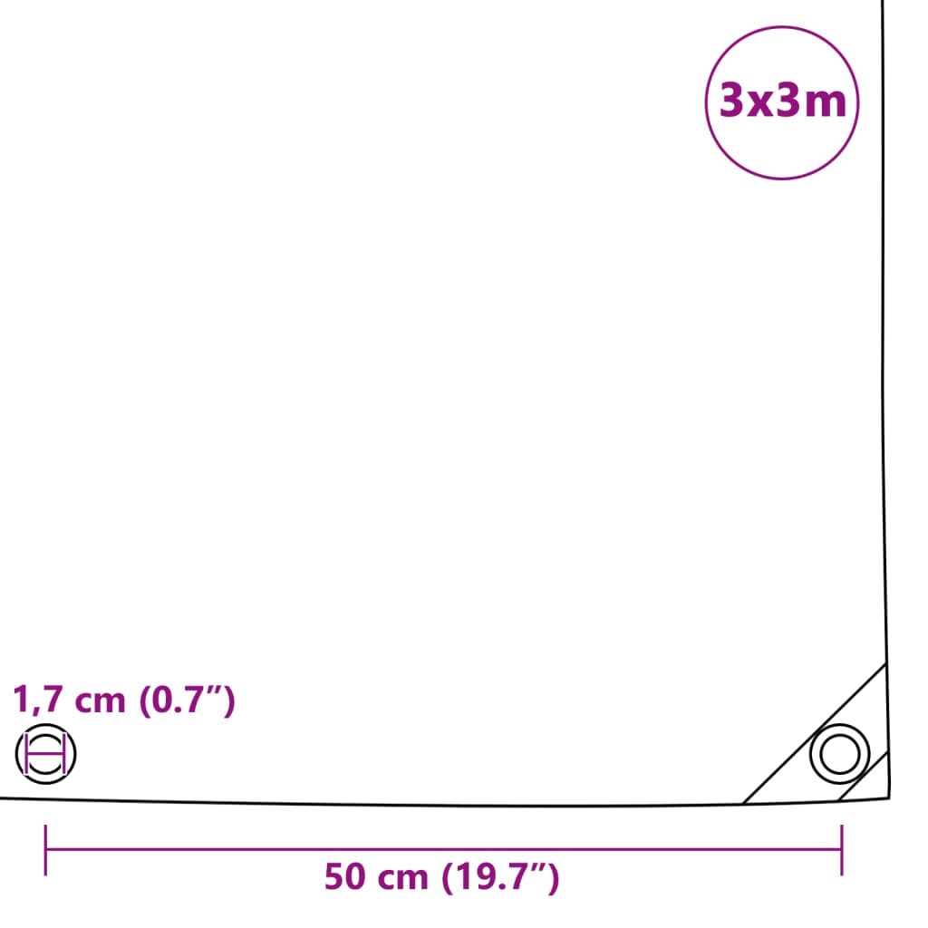 Tarpaulins Blue 3 x 3 m Canvas with PVC Coating