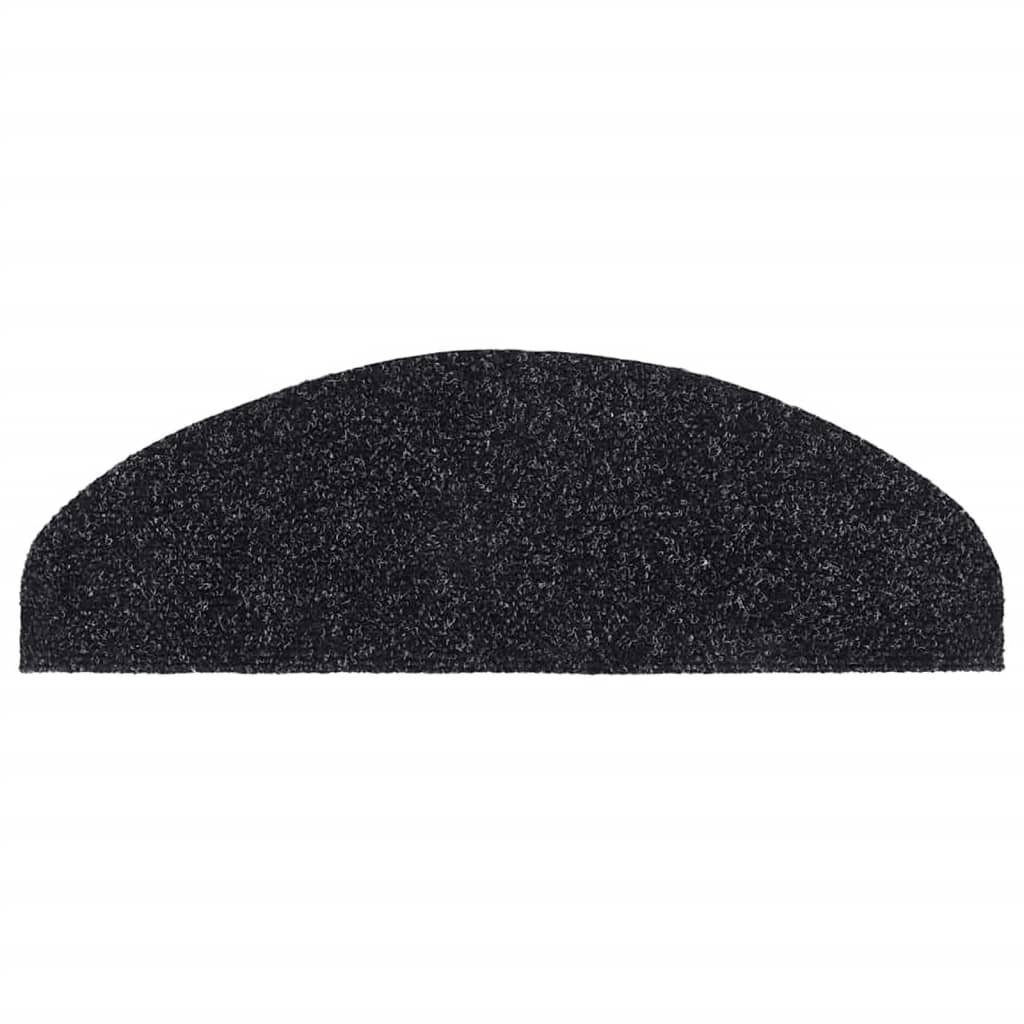 Stair Mat | Set of 15 | Black | Polypropylene | 65x21x4 cm | Non-slip