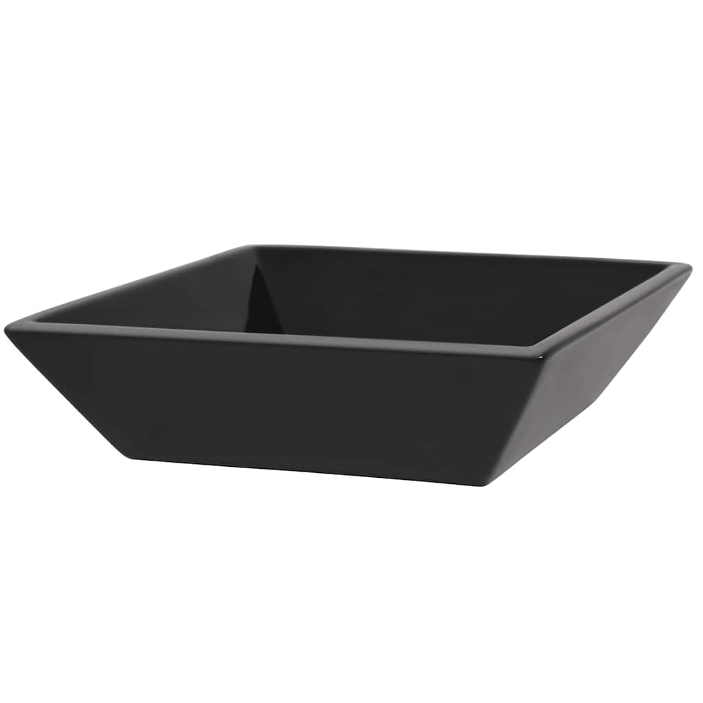 142739 vidaXL Basin Ceramic Square Black 41,5x41,5x12 cm