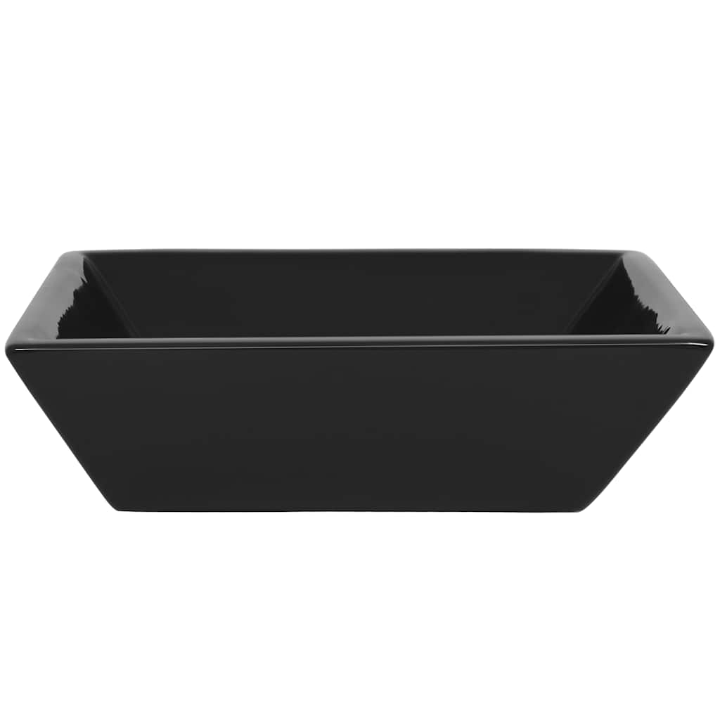 142739 vidaXL Basin Ceramic Square Black 41,5x41,5x12 cm