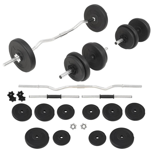 91400 vidaXL Barbell and Dumbbell Set 30 kg