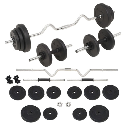 91401 vidaXL Barbell and Dumbbell Set 30 kg