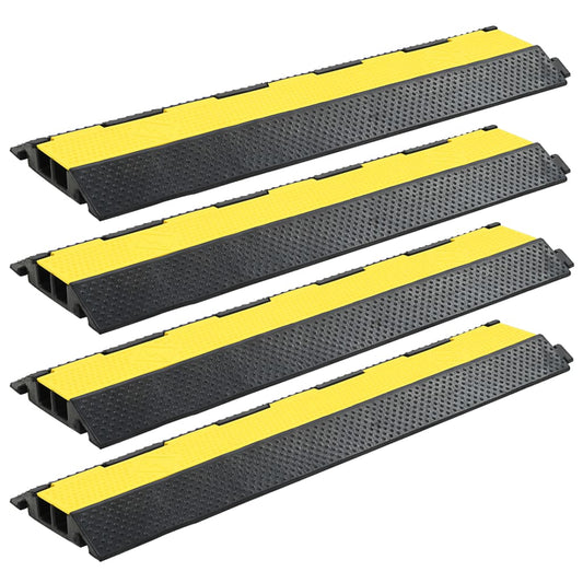 Cable Protector Ramps 4 pcs 2 Channels Rubber 101,5 cm