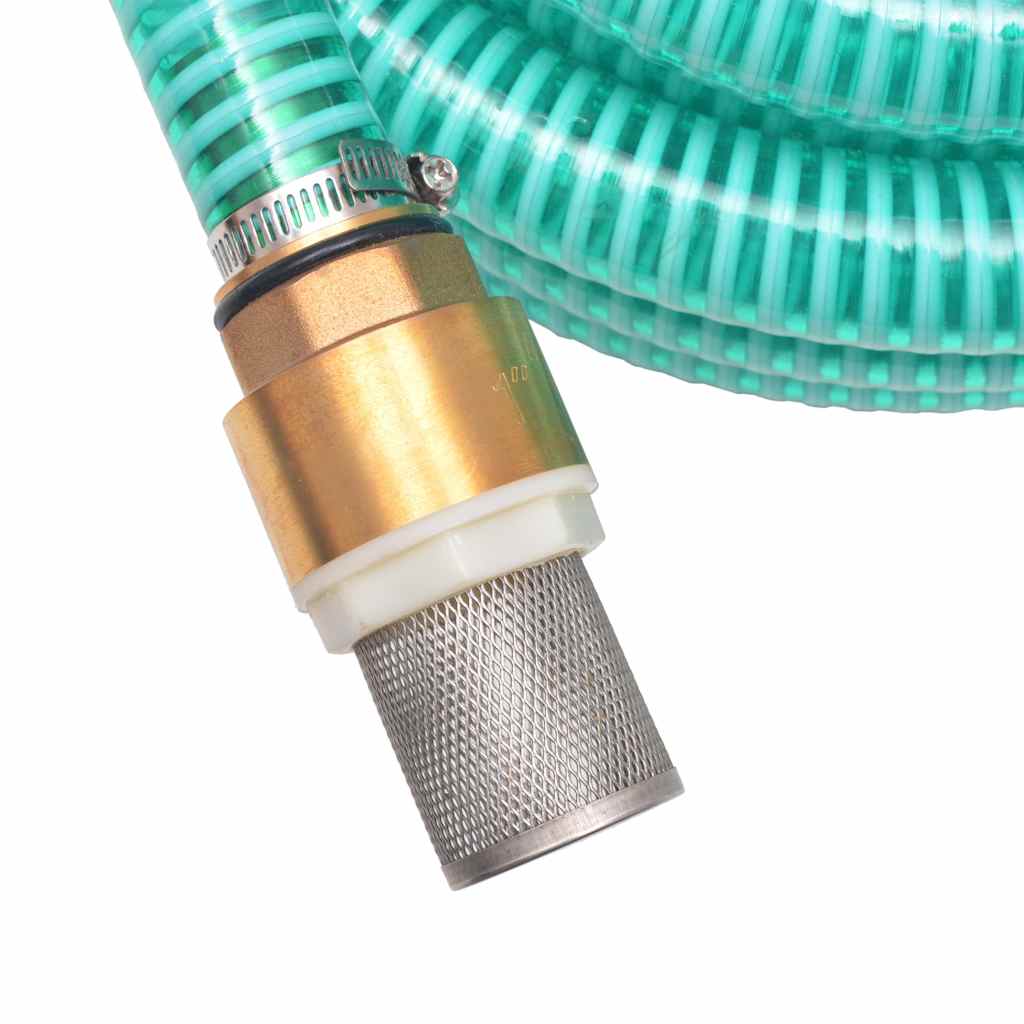 142887 vidaXL Suction Hose with Brass Connectors 15 m 25 mm Green
