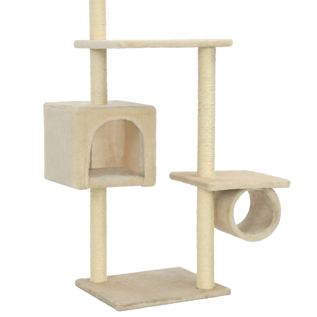 Cat Tree with Sisal Scratching Posts 260 cm Beige