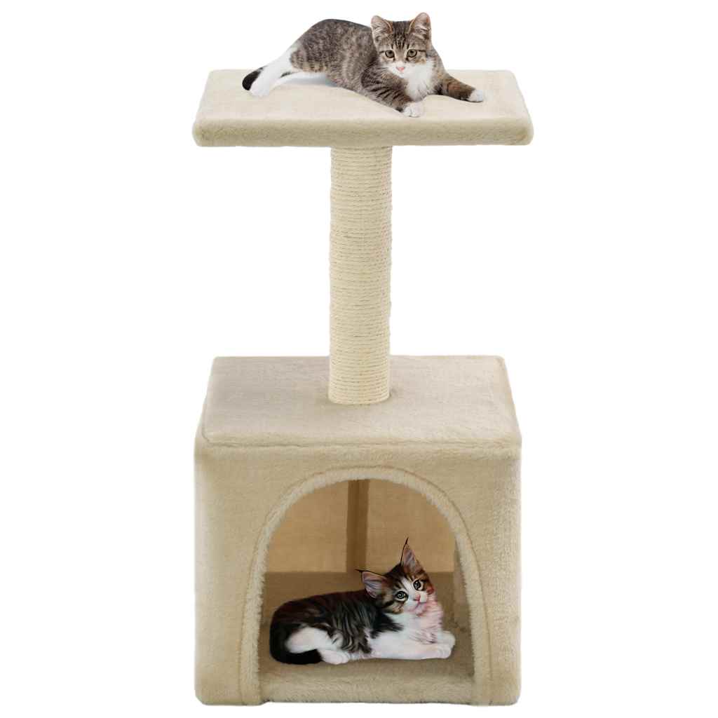 Cat Tree with Sisal Scratching Post 55 cm Beige