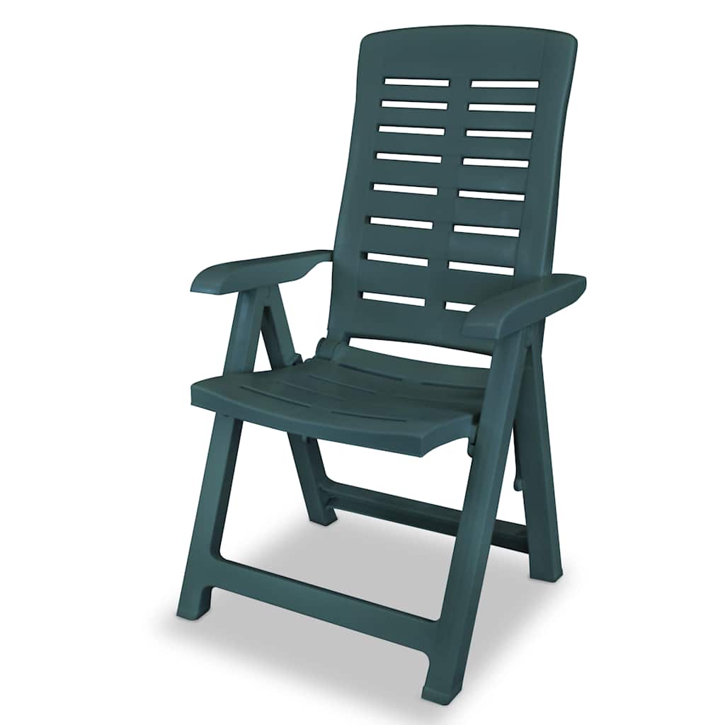 Reclining Folding Chairs 6 pcs Plastic Green