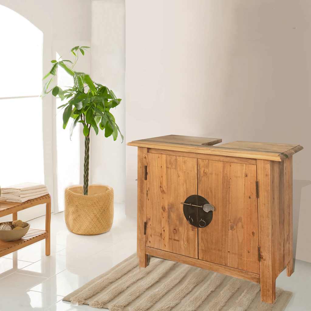 Bathroom Furniture Set Solid Pinewood