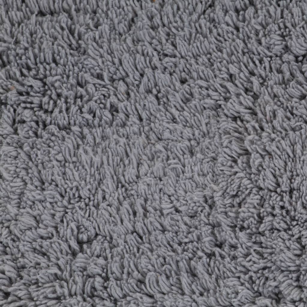 Bath Mat Set | Grey | 100% Cotton | Medium | Non-slip | Bath Mat Set