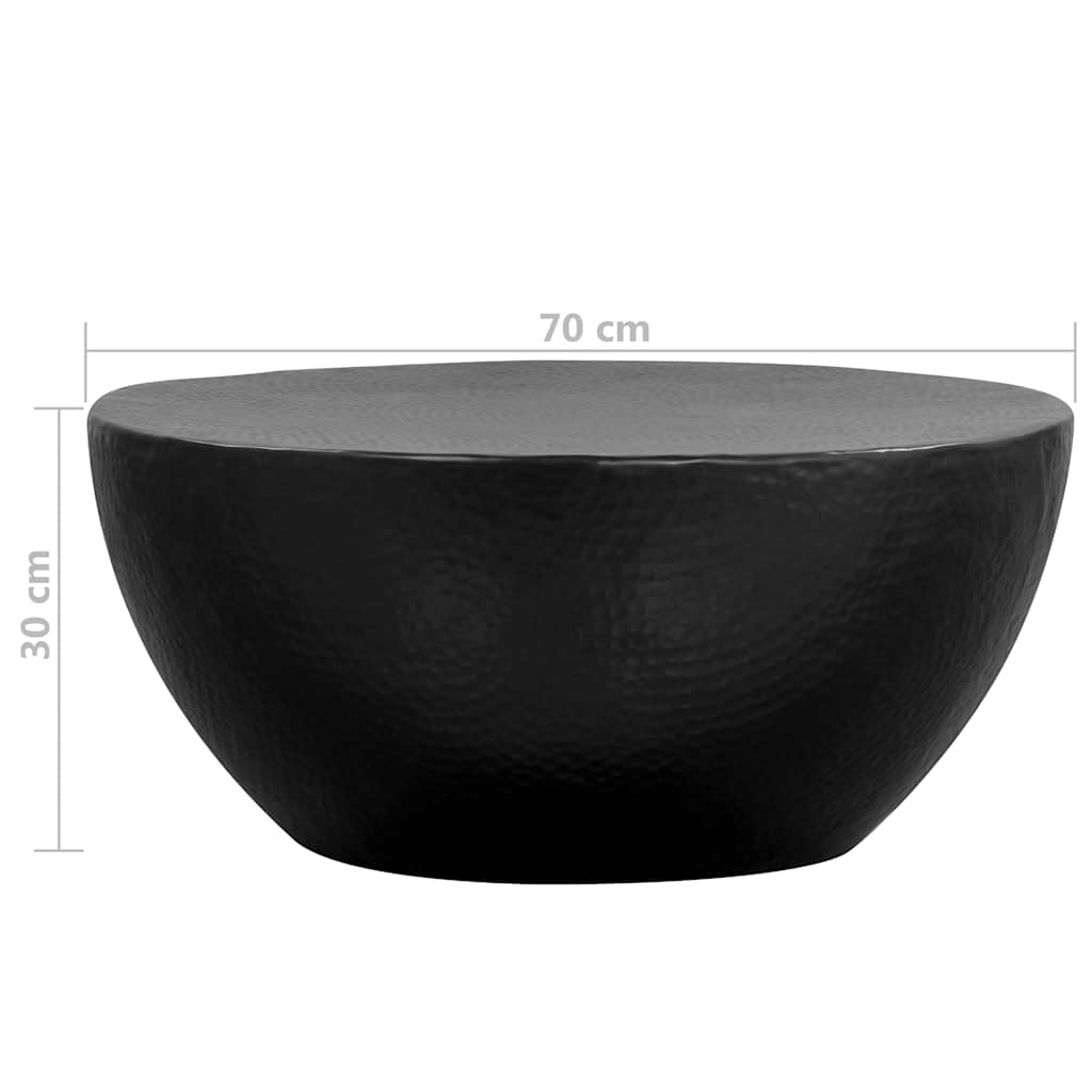 Coffee Table Hammered Aluminium 70x30 cm Black