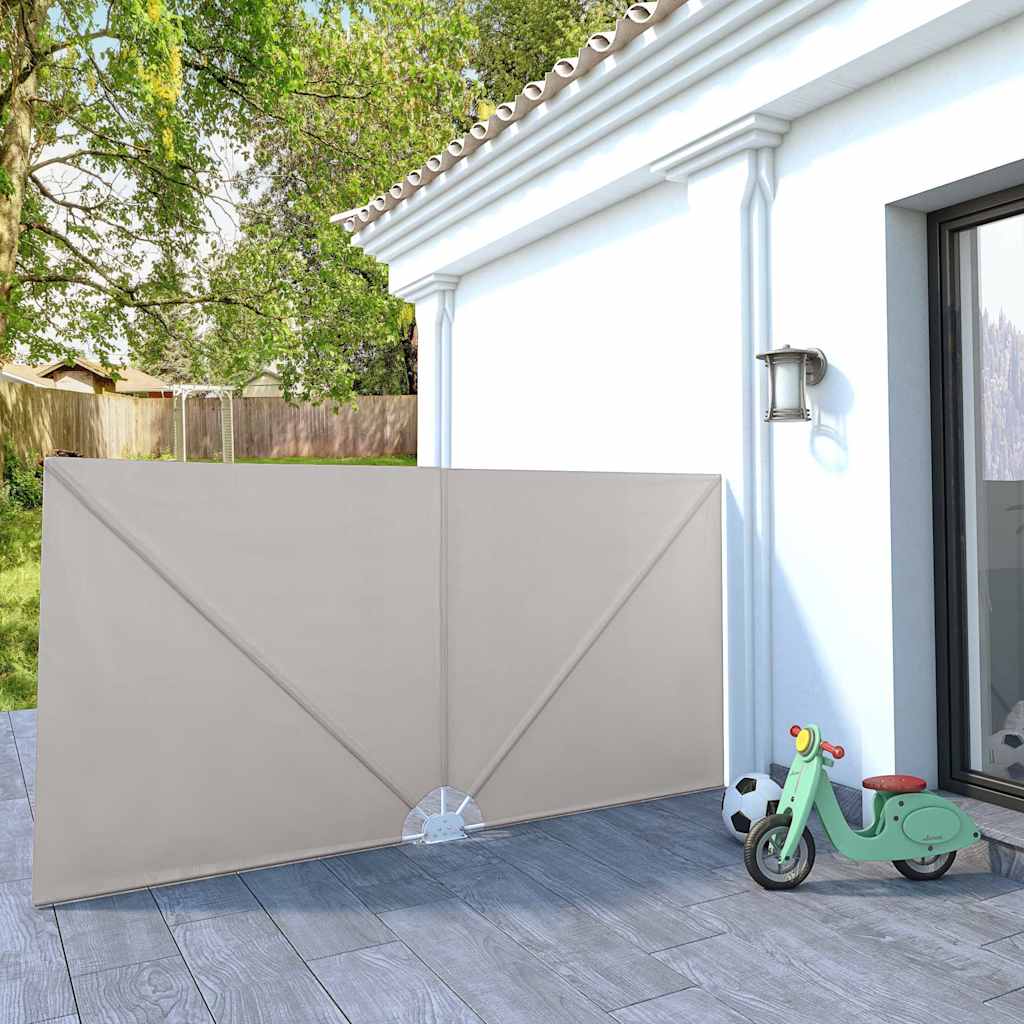 Collapsible Terrace Side Awning Cream 300x150 cm