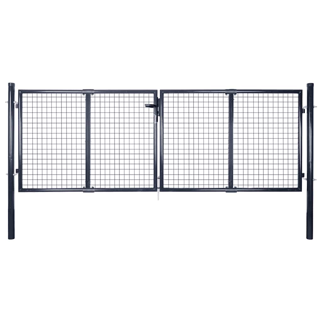 Mesh Garden Gate Galvanised Steel 300x75 cm Grey