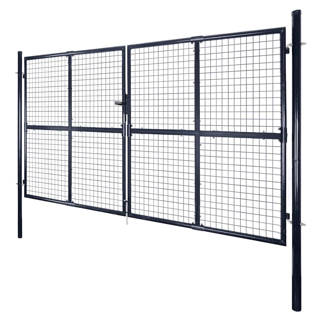 Mesh Garden Gate Galvanised Steel 300x200 cm Grey