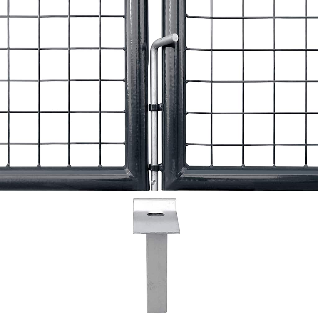 Mesh Garden Gate Galvanised Steel 300x200 cm Grey