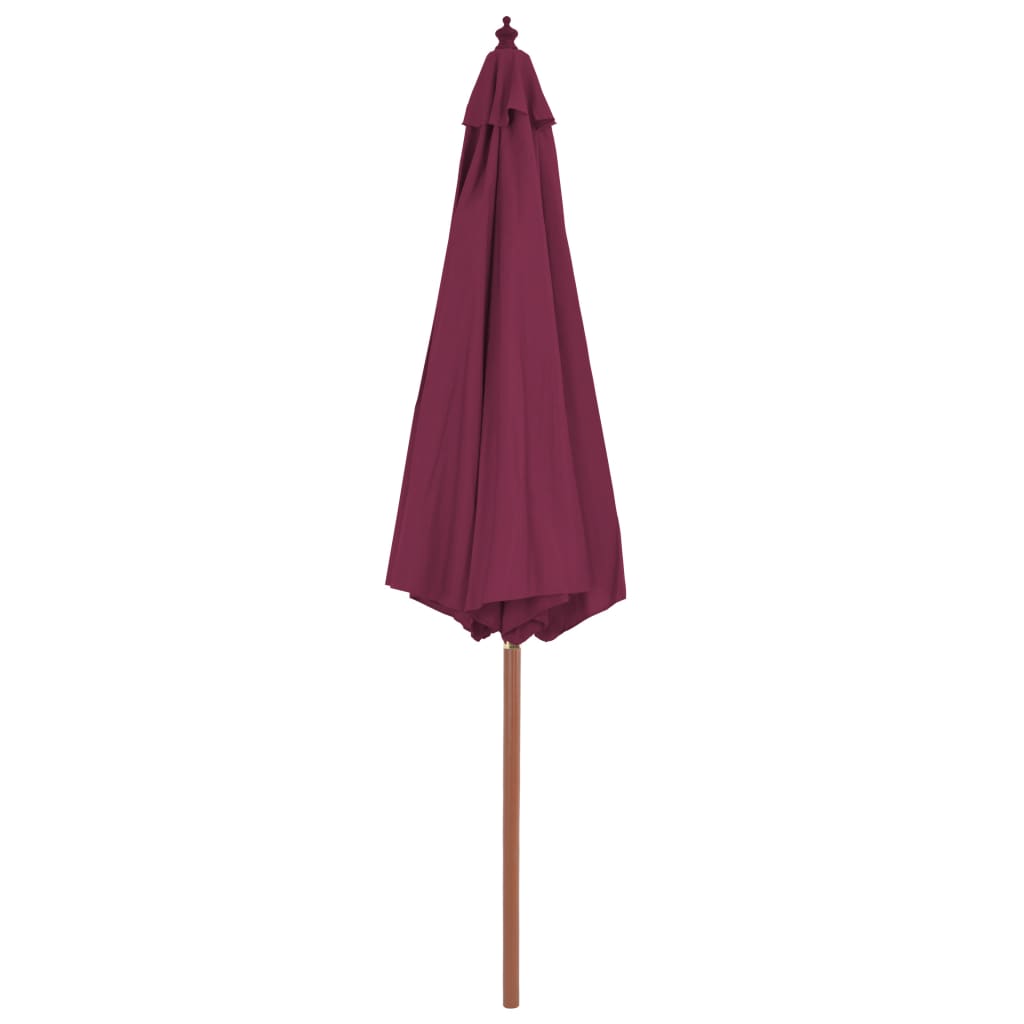 44497 vidaXL Outdoor Parasol with Wooden Pole 300 cm Bordeaux Red