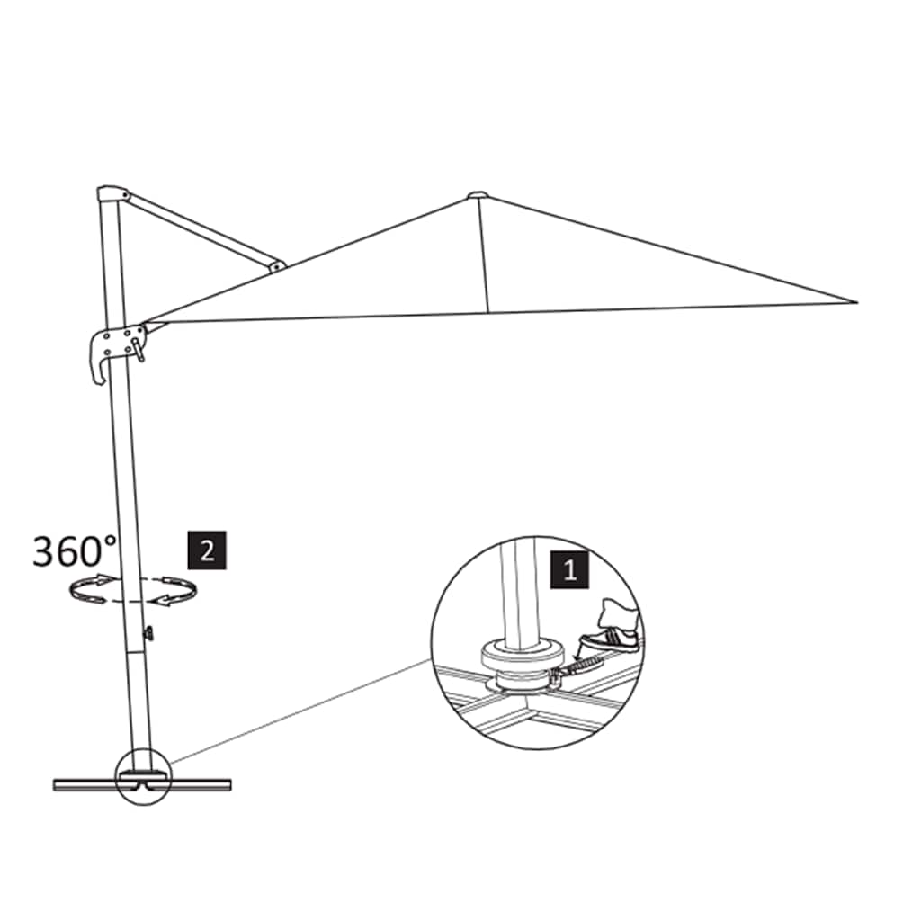 Cantilever Garden Parasol with Aluminium Pole 300x300 cm Anthracite