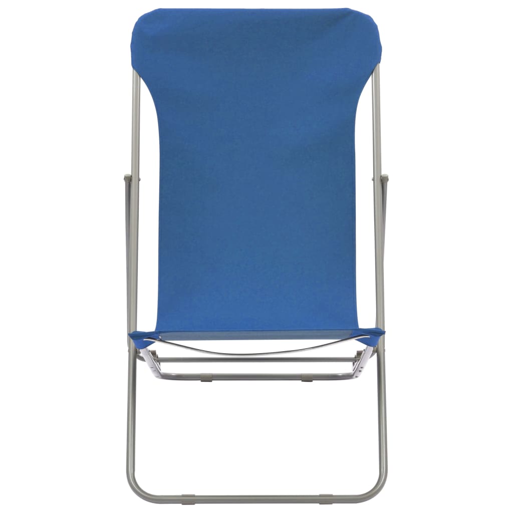 Folding Chairs 2 pcs Steel and Oxford Fabric Blue