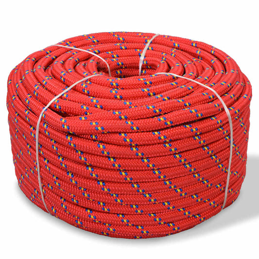143821 vidaXL Marine Rope Polypropylene 16 mm 50 m Red