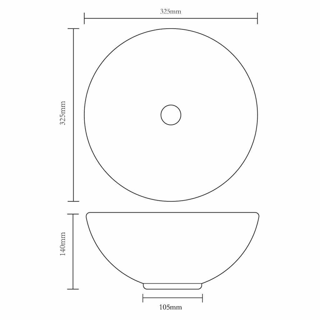Bathroom Basin with Mixer Tap Ceramic Round White