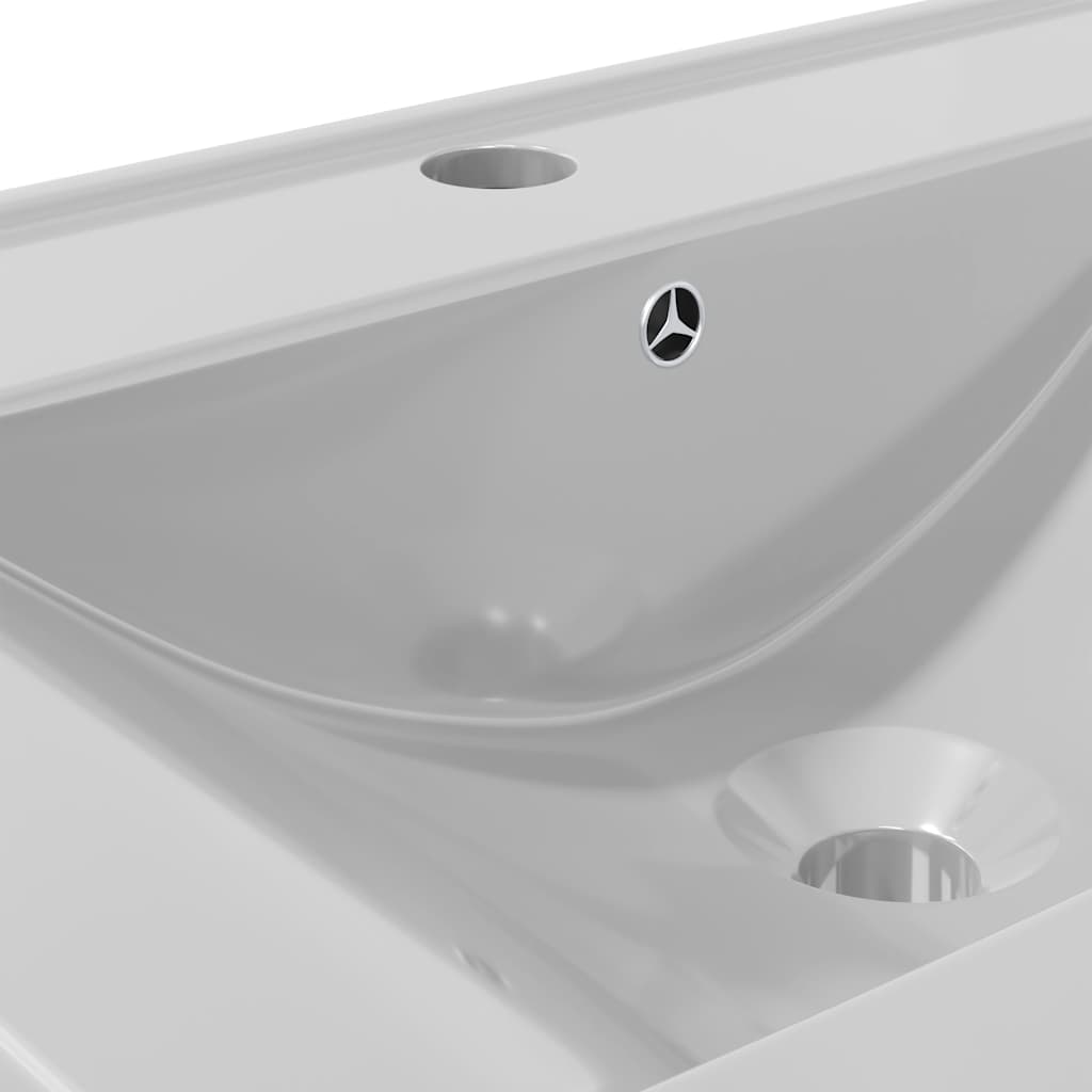 Wash Basin with Overflow 60x46x16 cm Ceramic Silver