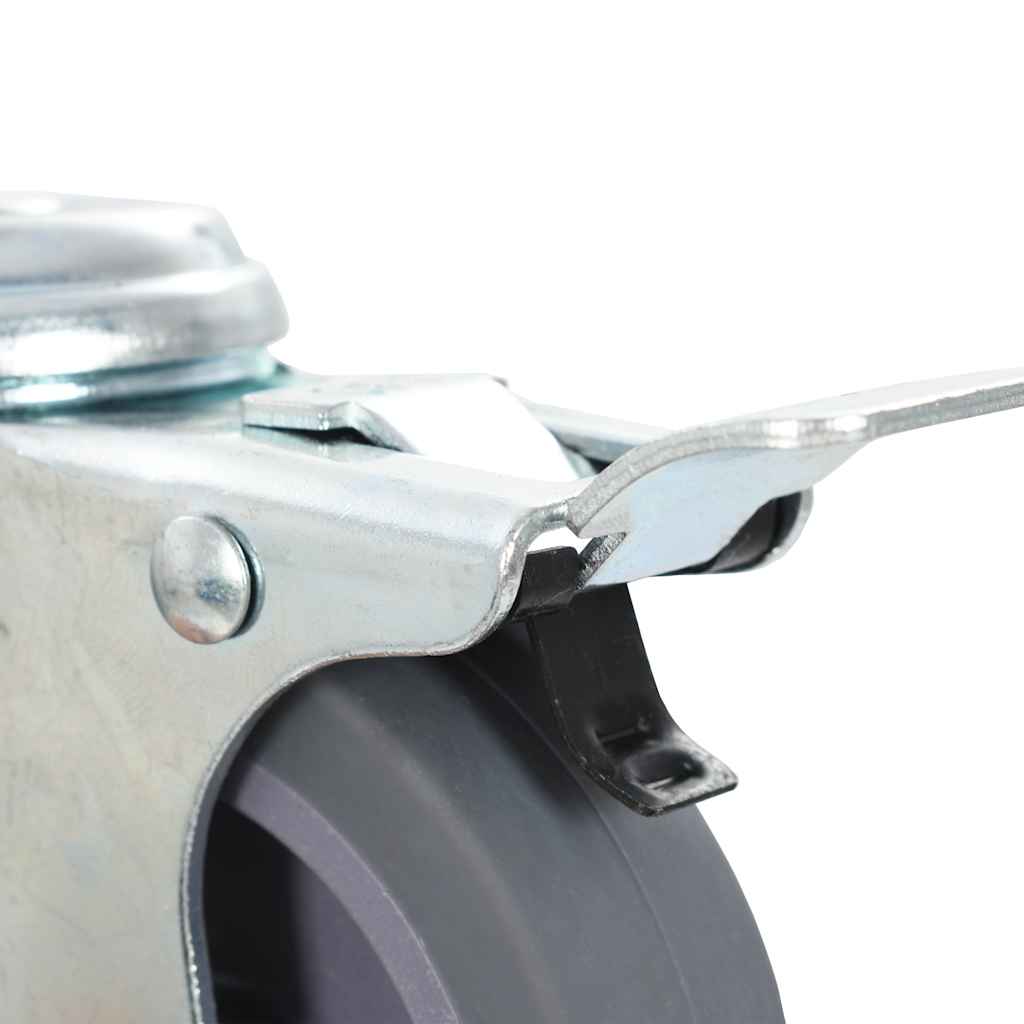Bolt Hole Swivel Casters with Double Brakes 4 pcs 75 mm