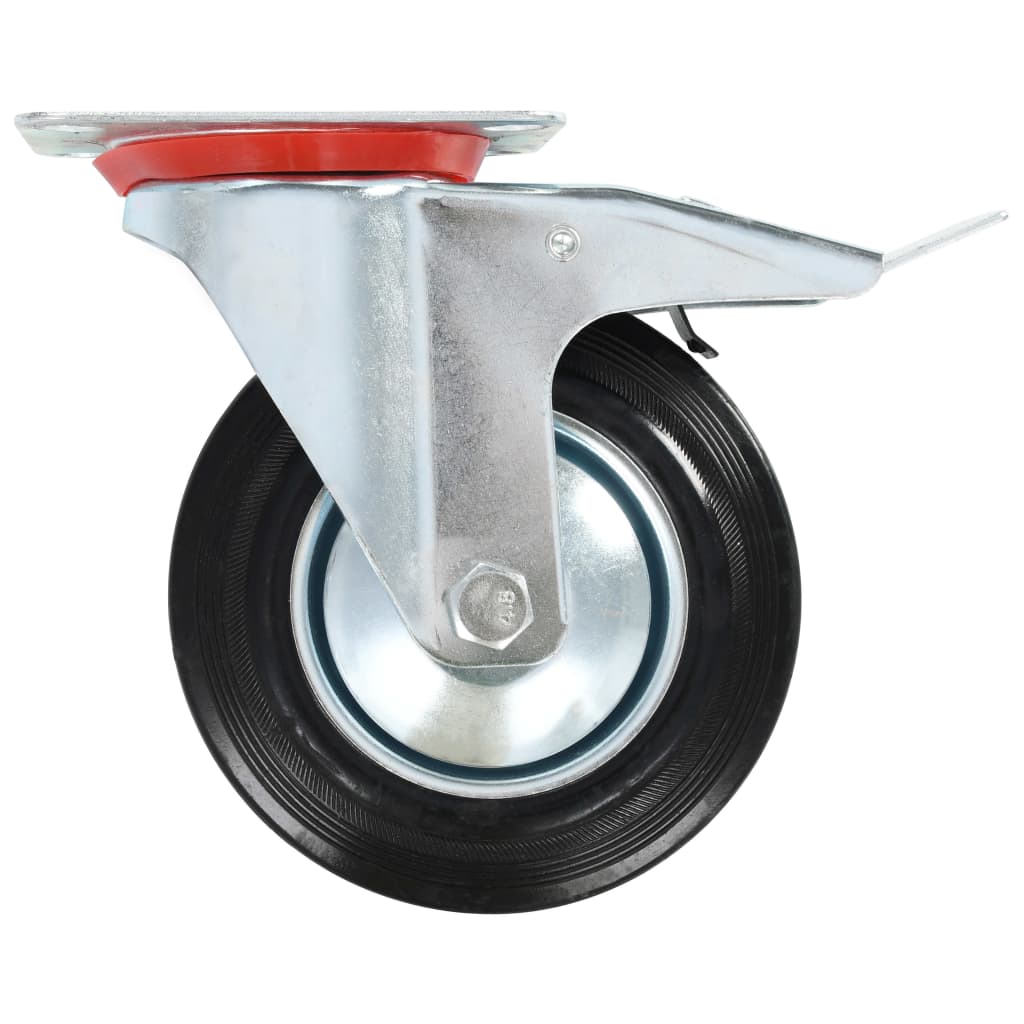 Swivel Casters with Double Brakes 4 pcs 160 mm