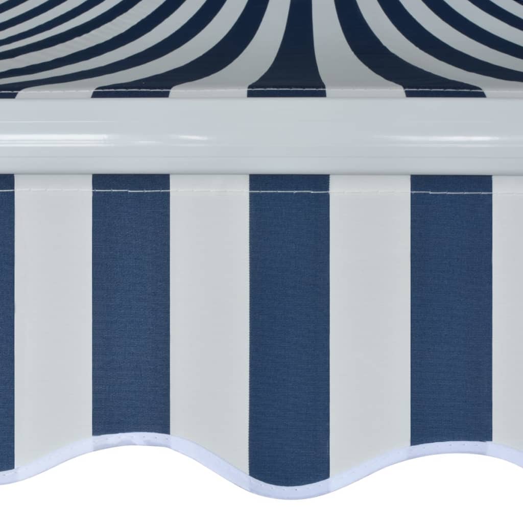 275570 vidaXL Folding Awning Manual Operated 400 cm Blue/White (143025+143046)