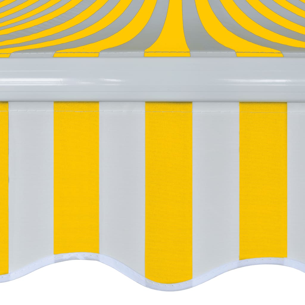 275574 vidaXL Folding Awning Manual Operated 400 cm Yellow/White (143031+143046)