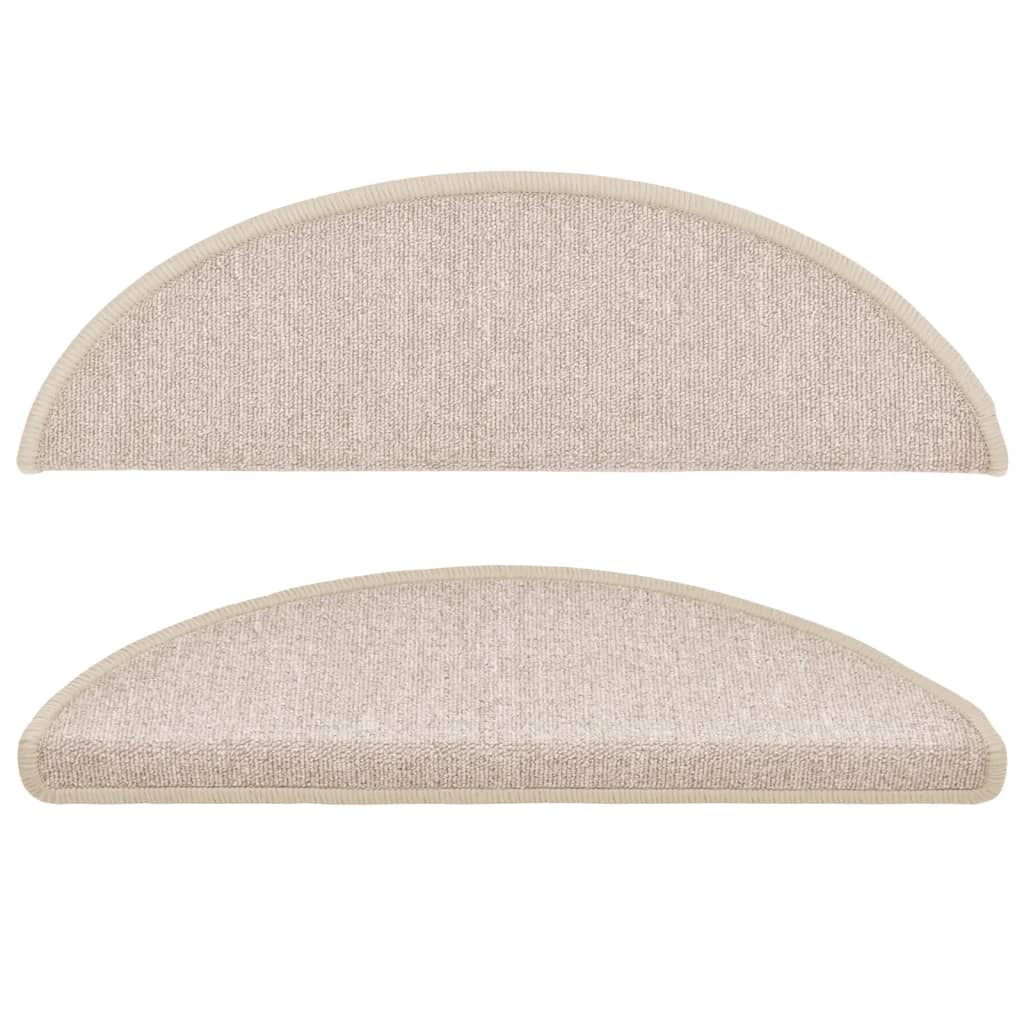 Stair mats 15 pcs 56 x 17 x 3 cm Non-Slip Taupe