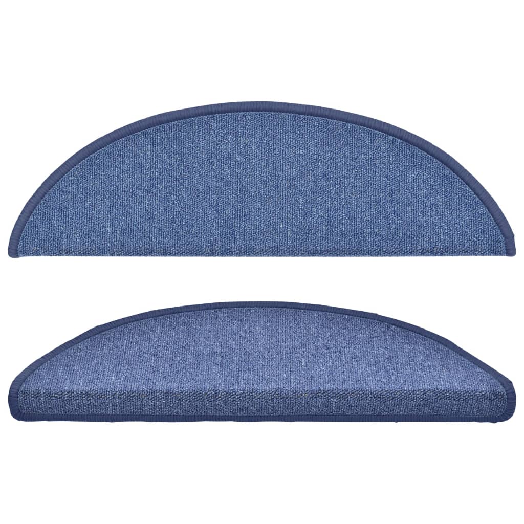 Stair mats 15 pcs 56 x 17 x 3 cm Non-Slip Blue