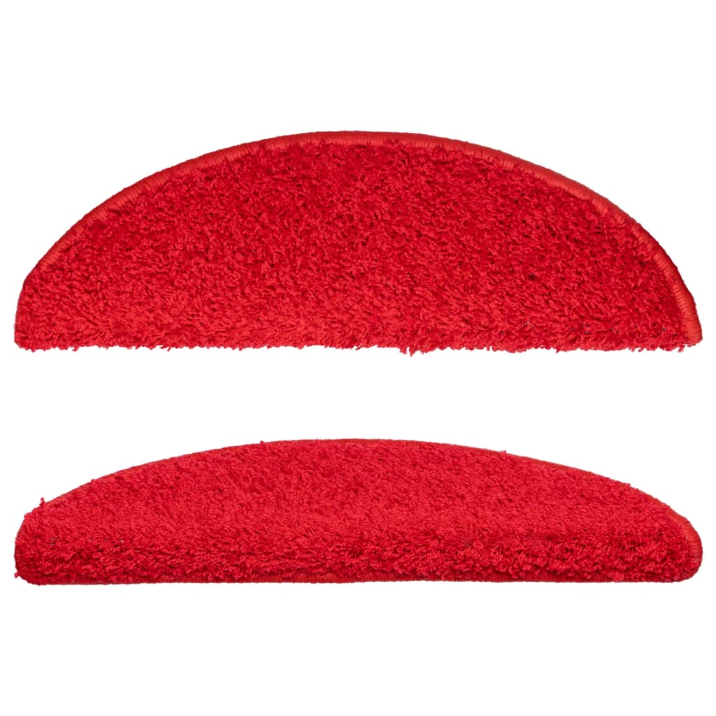 Stair Mats 15 pcs 56x17x3 cm Red Half Round
