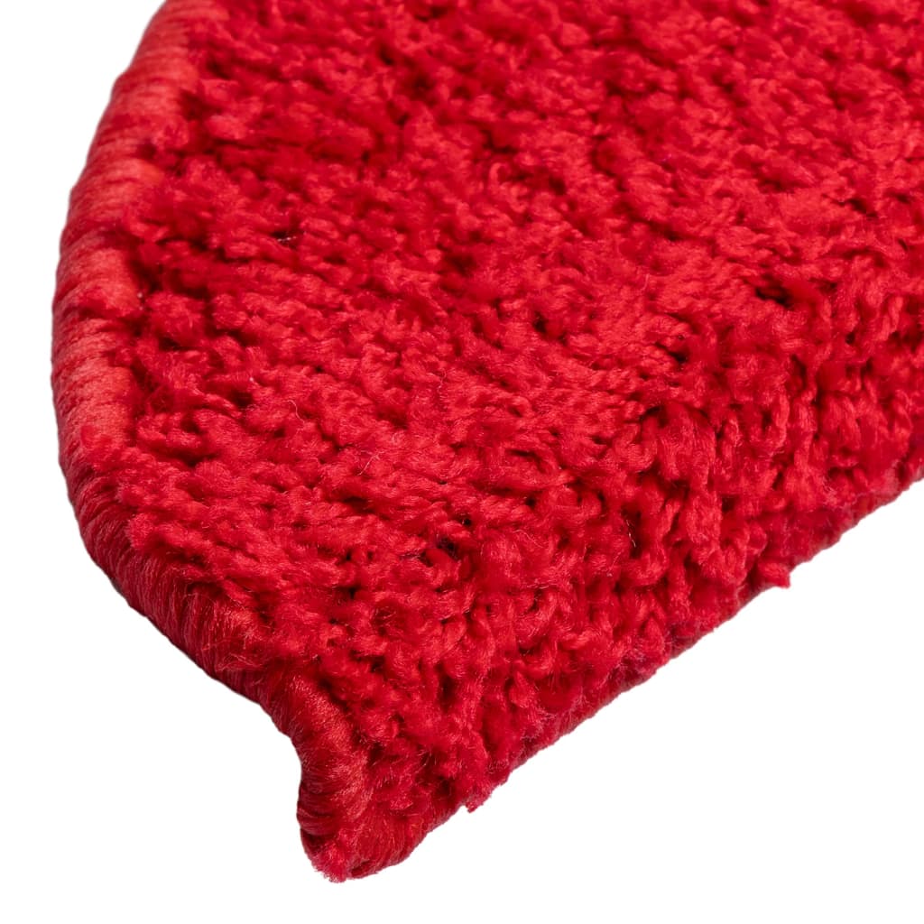 Stair Mats 15 pcs 56x17x3 cm Red Half Round