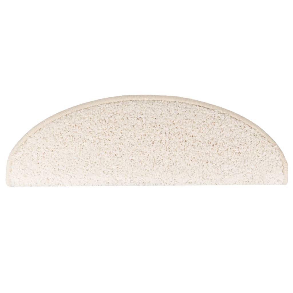 Stair Mats 15 pcs 65x21x4 cm White Half Round Large