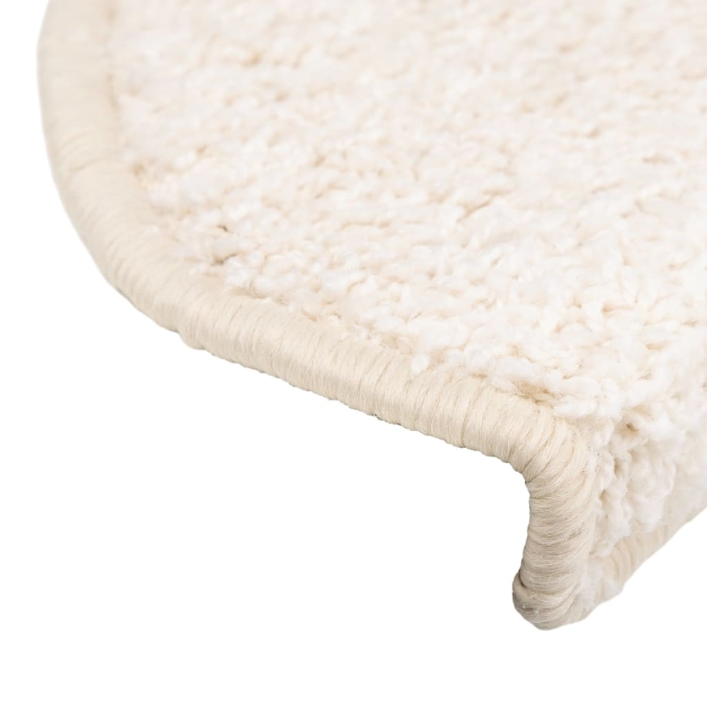 Stair Mats 15 pcs 65x21x4 cm White Half Round Large