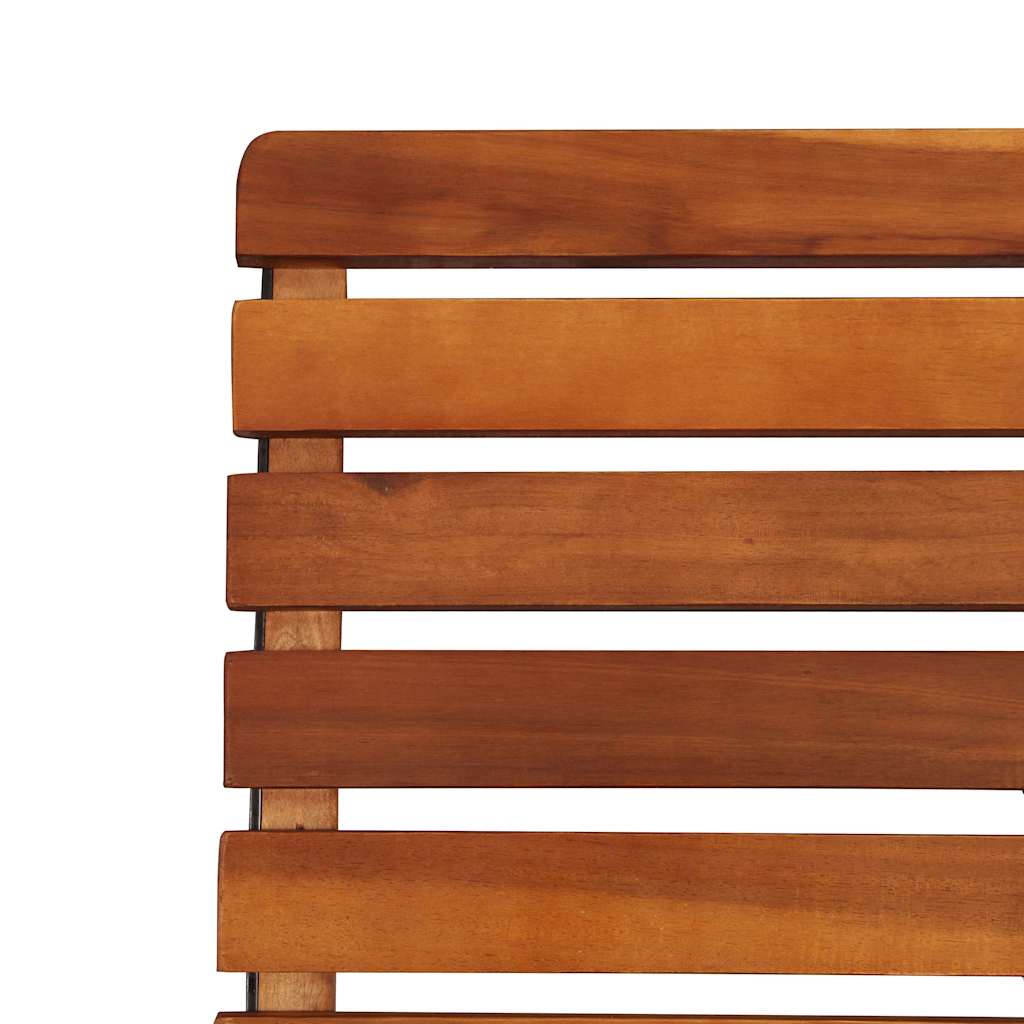 2 pcs Reclining Folding Chairs Solid Acacia Wood