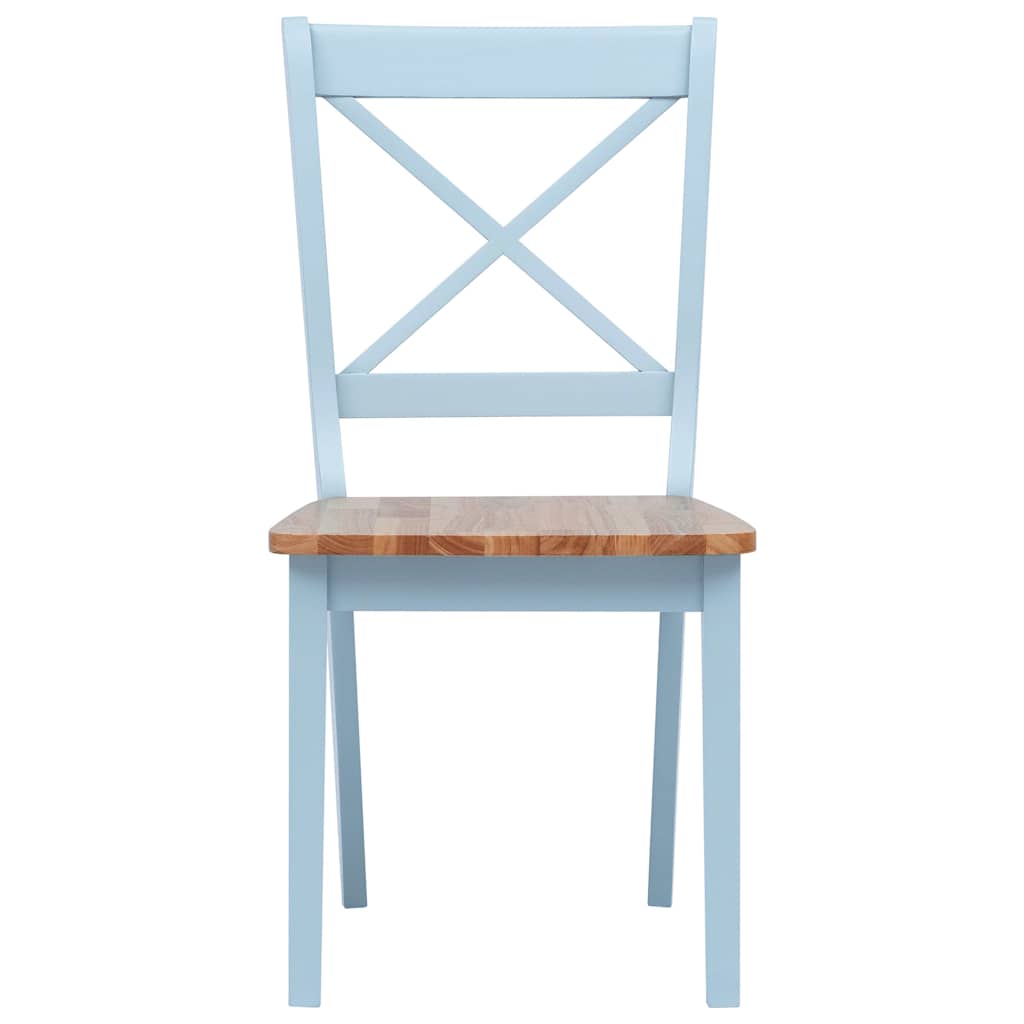 Dining Chairs 4 pcs Grey and Natural Solid Rubber Wood