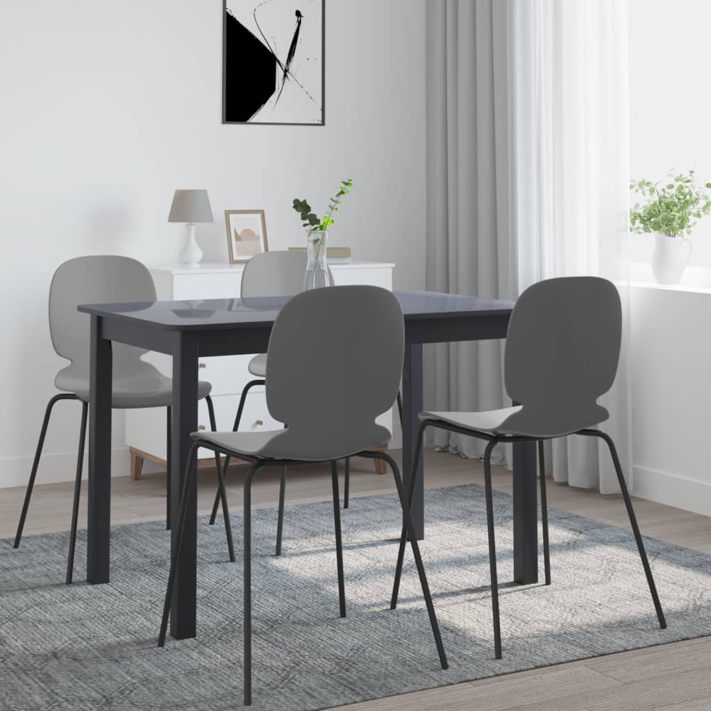 Dining Table | Black | Solid rubber wood frame | 114x71x75 cm | Durable