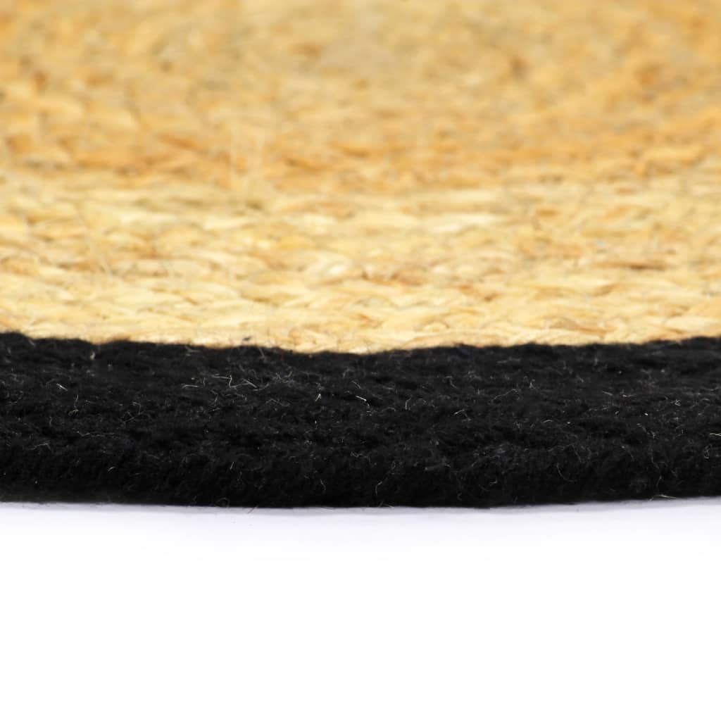 Placemats 4 pcs Natural and Black 38 cm Jute and Cotton