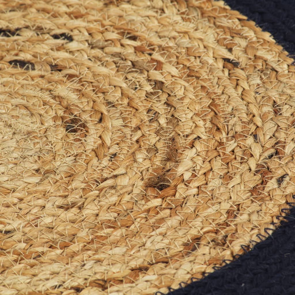 Placemats 4 pcs Natural and Navy Blue 38 cm Jute and Cotton