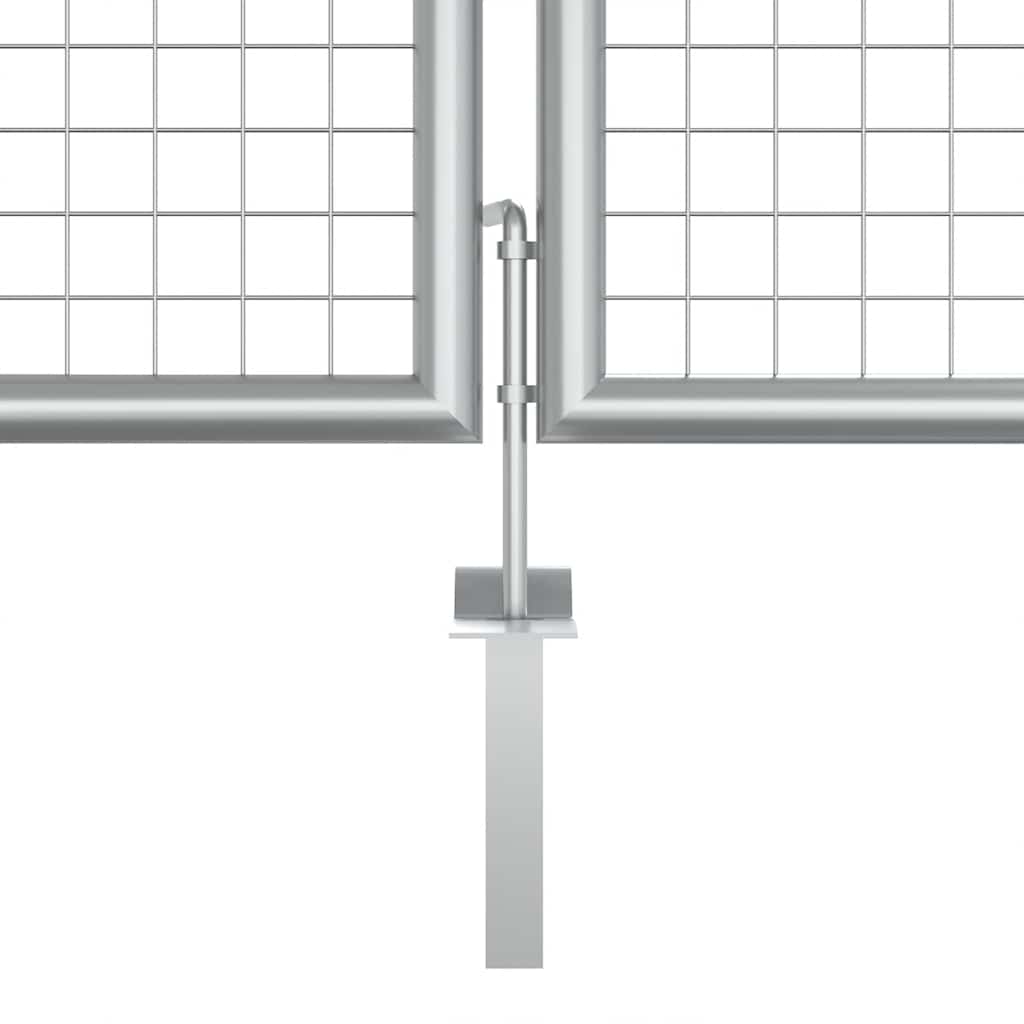 Garden Gate Galvanised Steel 400x125 cm Silver