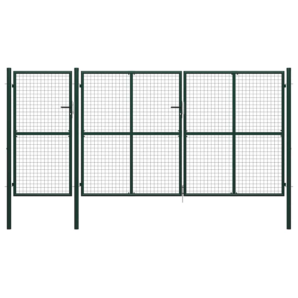 Garden Gate Steel 400x200 cm Green