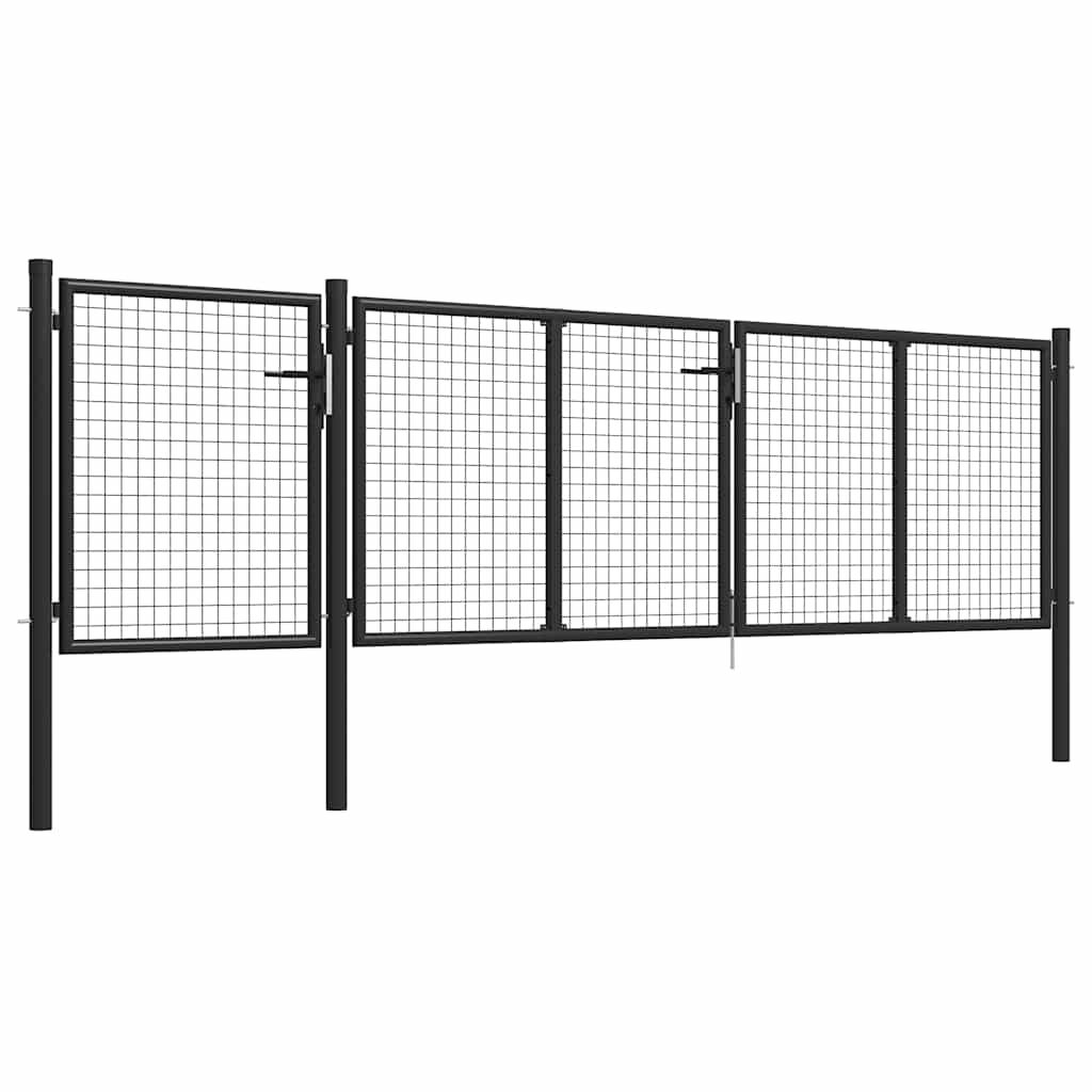 Garden Gate Steel 400x100 cm Anthracite