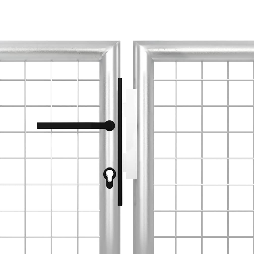 Garden Gate Steel 350x150 cm Silver