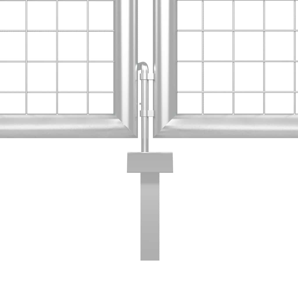 Garden Gate Steel 350x150 cm Silver