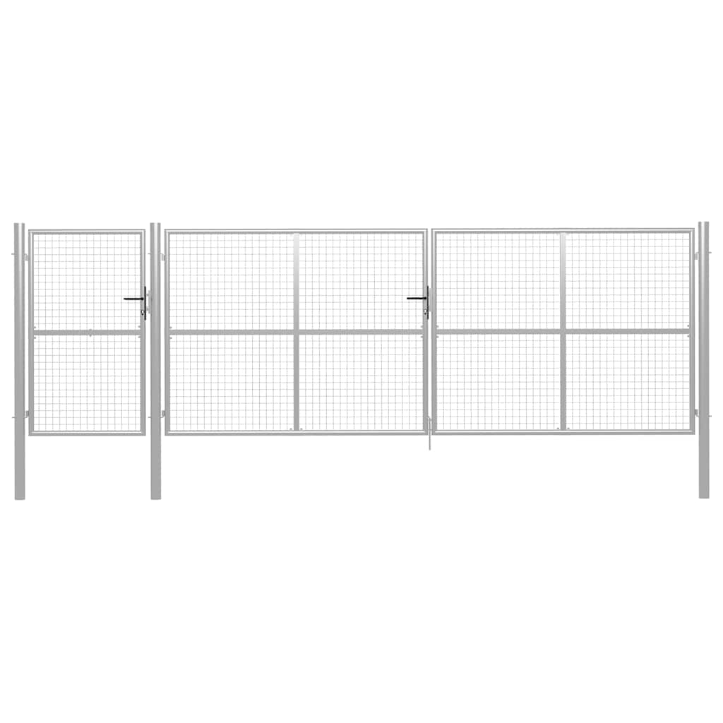 Garden Gate Steel 500x150 cm Silver