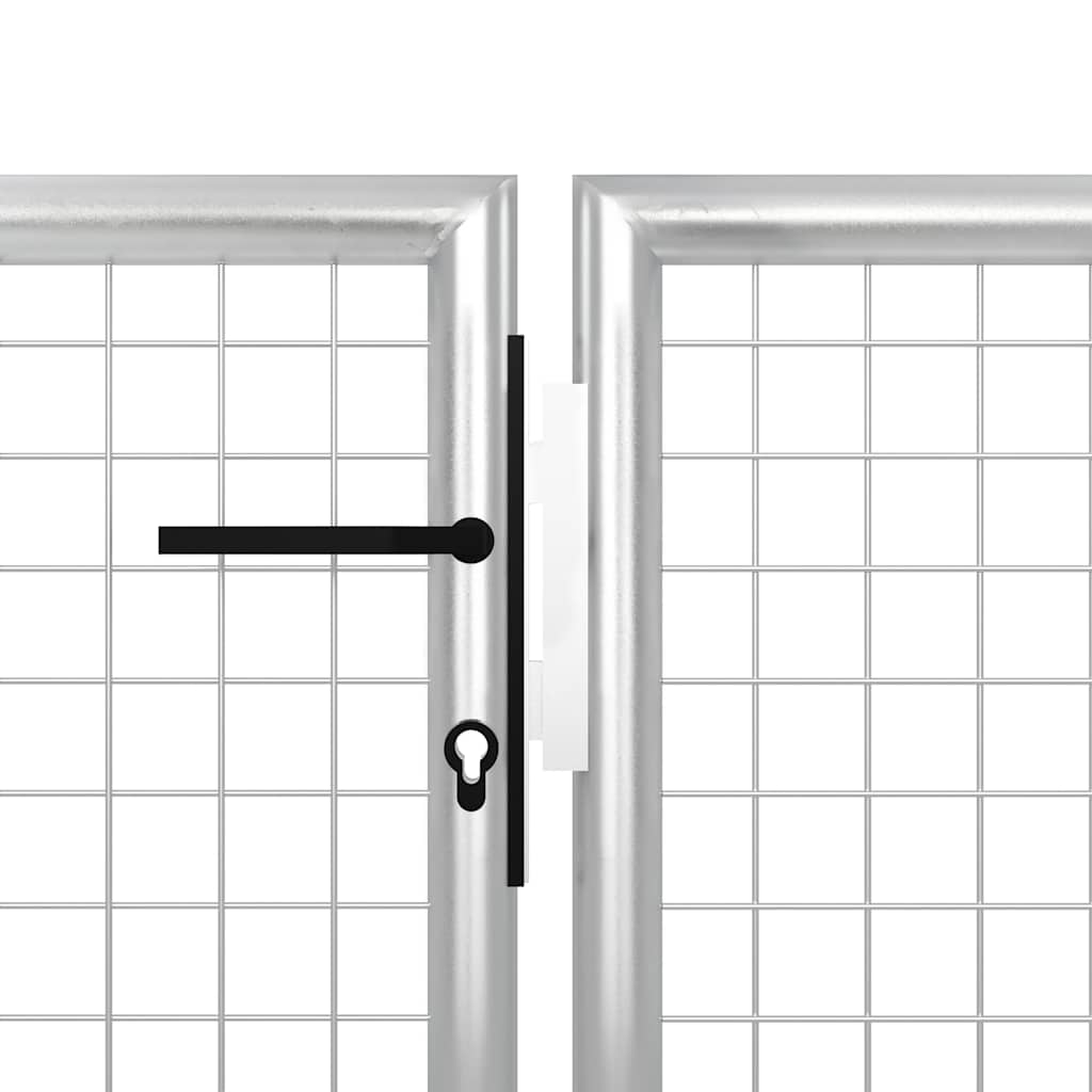 Garden Gate Steel 500x150 cm Silver